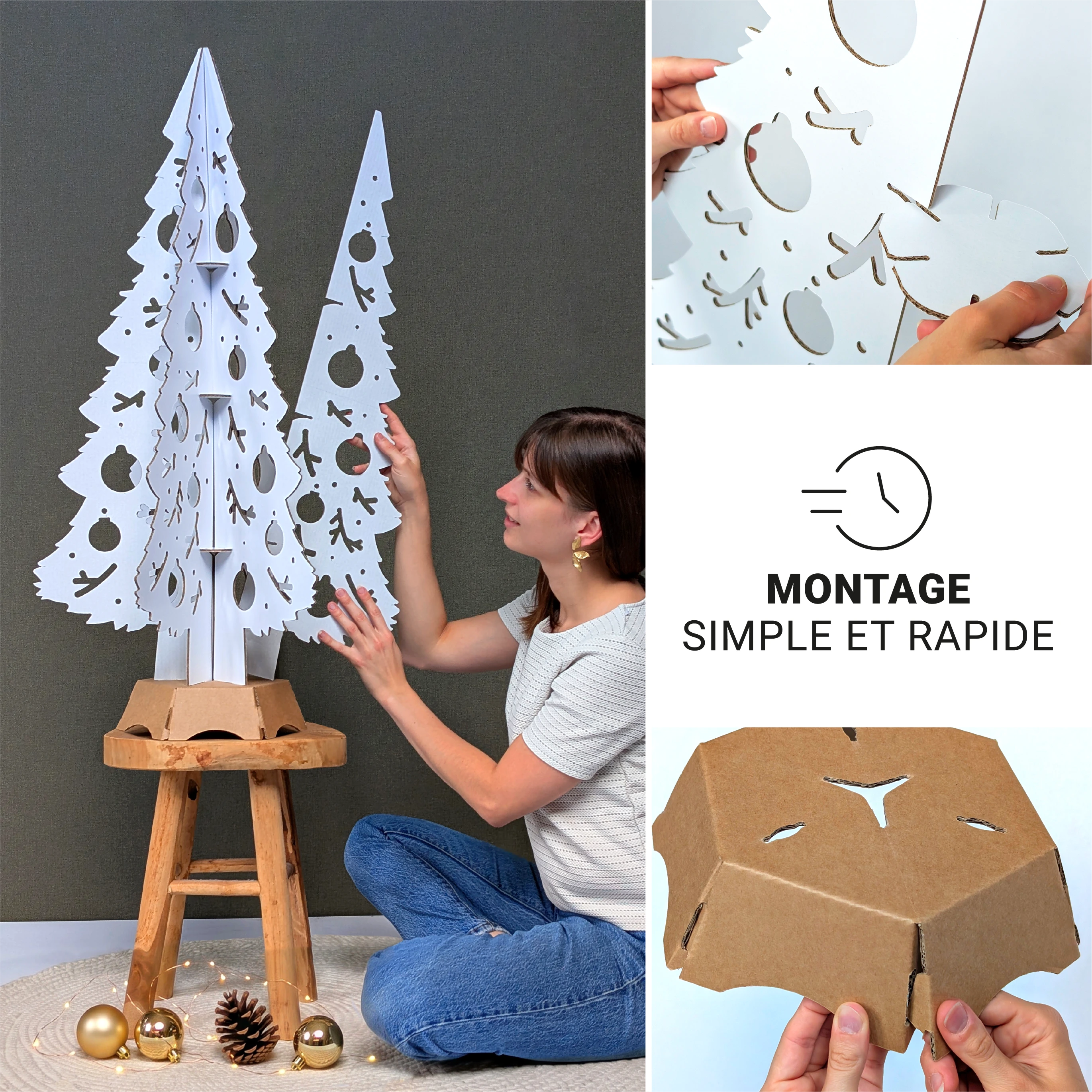 Mon beau Sapin - blanc - 87cm Studio Carton Brut