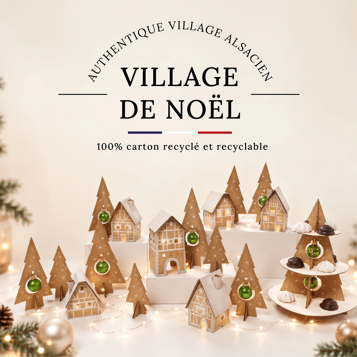 Village de Noël en carton Studio Carton Brut
