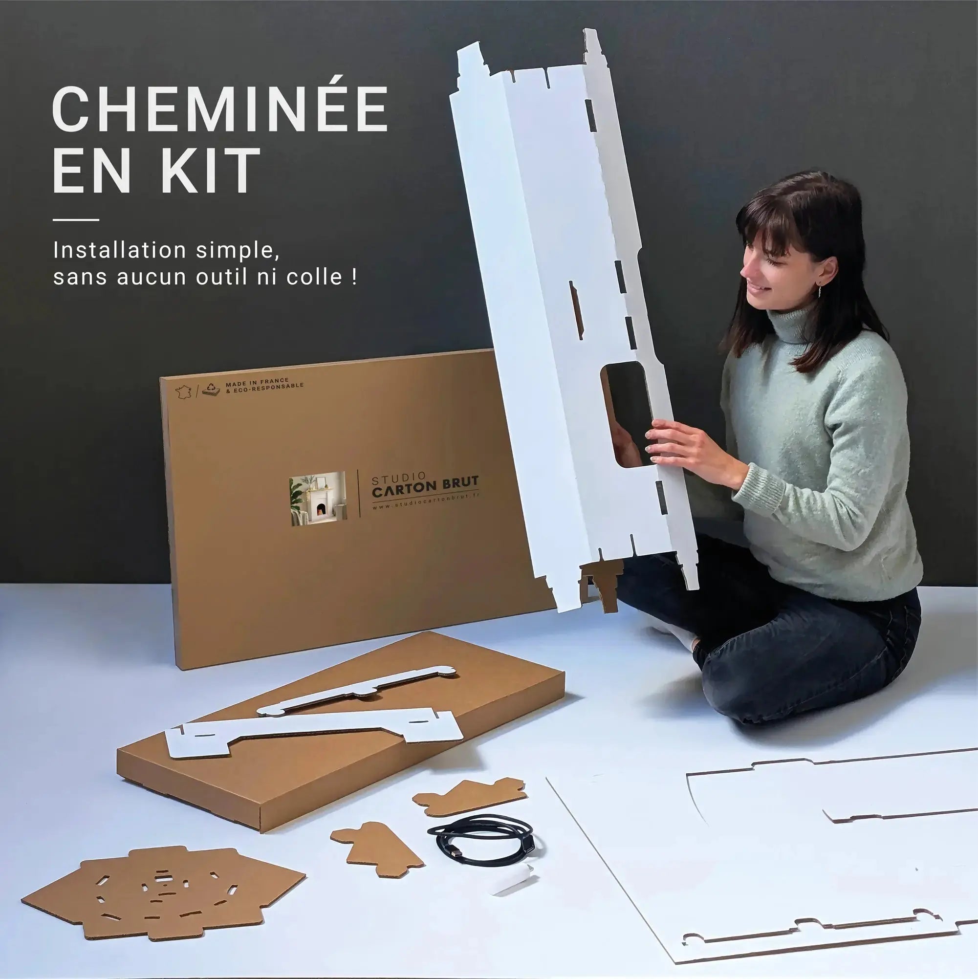 Cheminée Décorative Cosy Studio Carton Brut