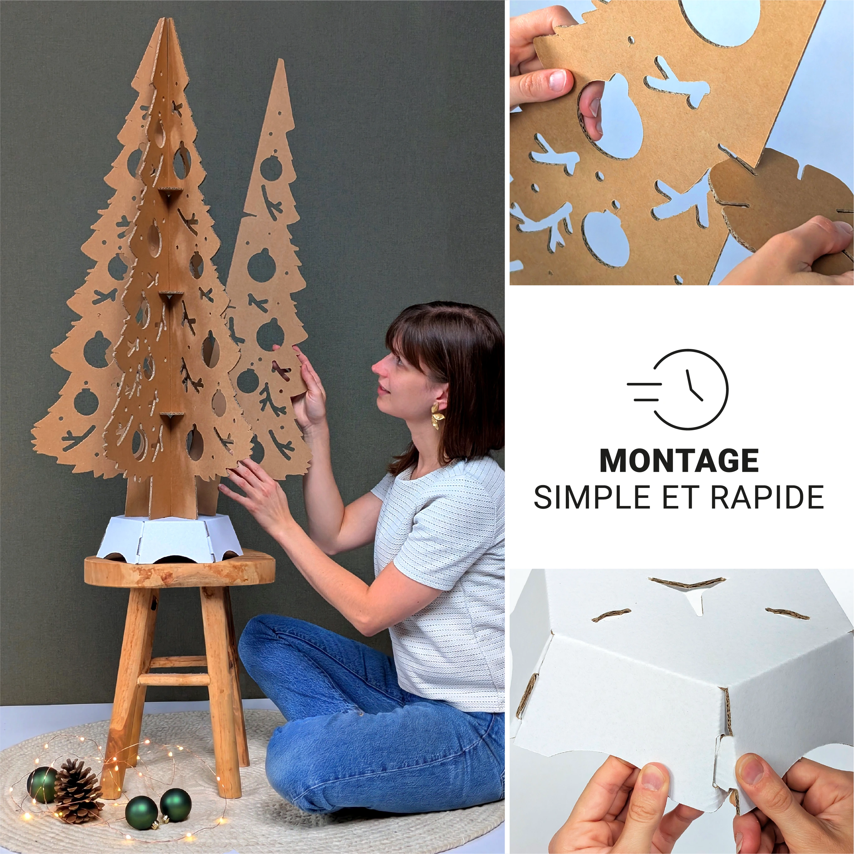 Mon beau Sapin - écru - 87cm Studio Carton Brut