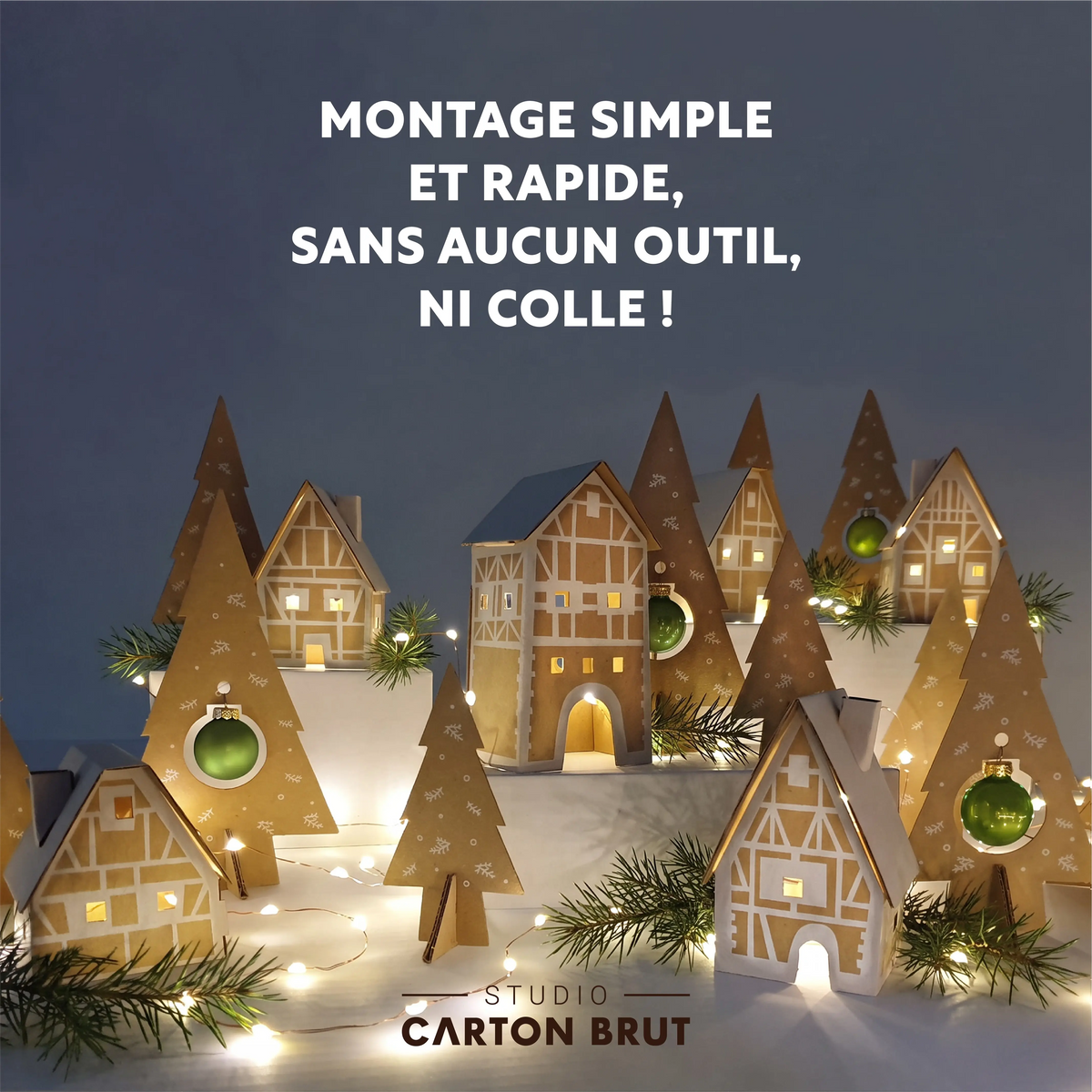 Village de Noël en carton Studio Carton Brut